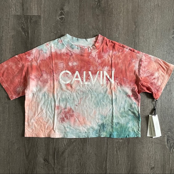 Calvin Klein Tops - (NWT) Calvin Klein Tie Dye Cropped T- Shirt ( M)